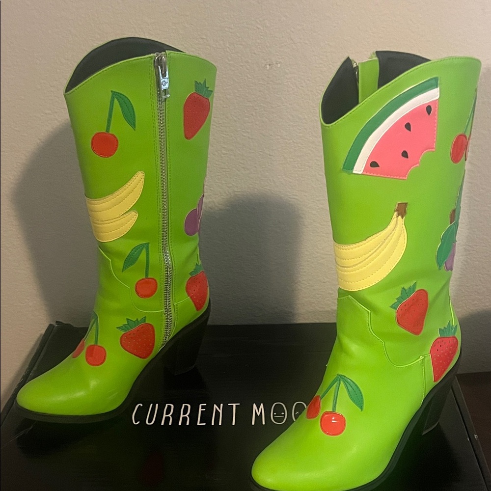 Dolls Kill/Current Mood Green Fruit Heeled Boots